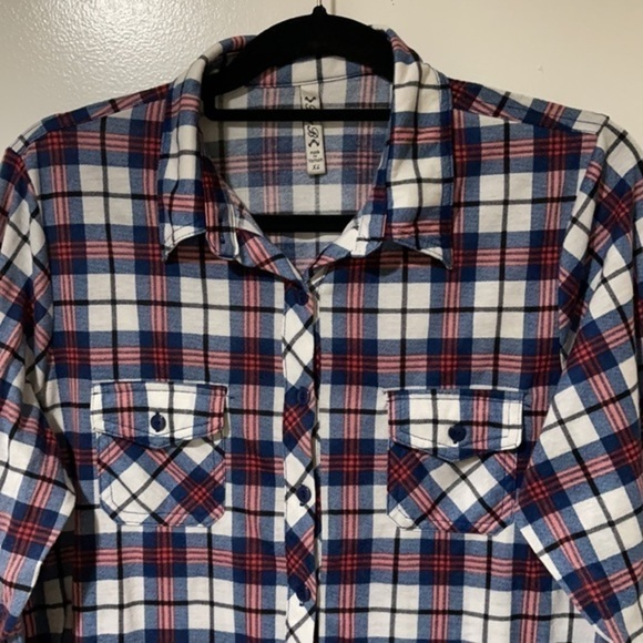 Flannel Shirt Ladies Long Sleeve Button Down XL - Picture 2 of 10